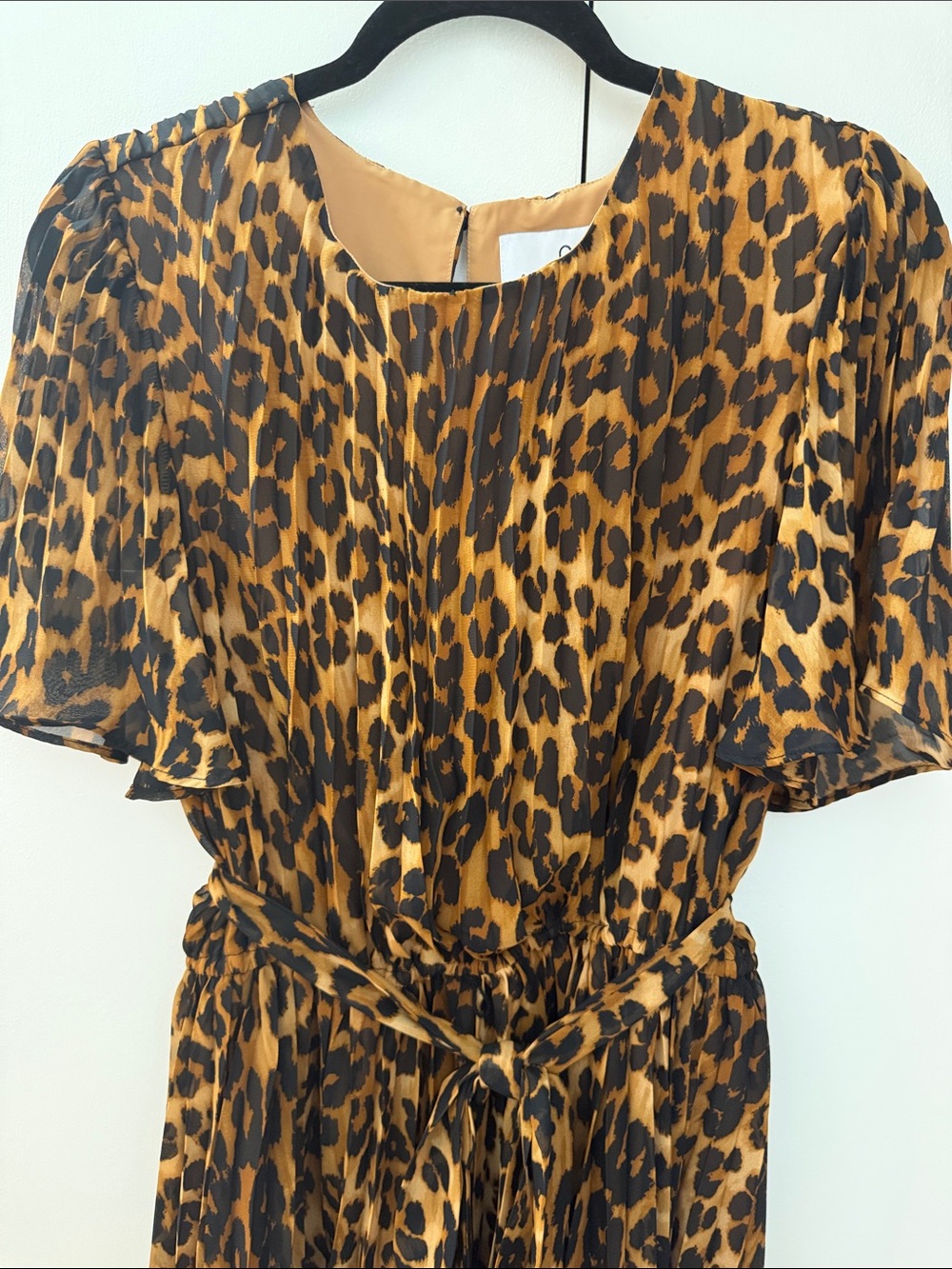 Sam Edelman Leopard Print Midi Dress in Black & Tan, size 12.